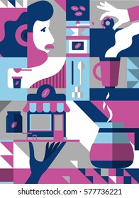 Coffee theme illustration. Vector