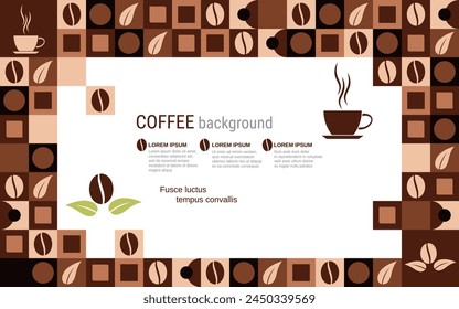 Coffee theme illustration vector design template. Background for flyer, coupon, card, voucher