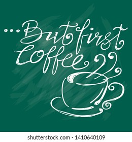 Coffee theme wall pictures, chalk