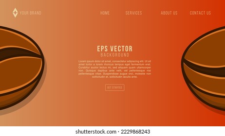 Coffee Theme Web Design Abstract Background EPS 10 Vector For Website, Landing Page, Home Page, Web Page