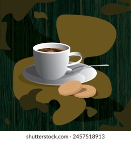 Coffee theme.Color vector image. Drawn in Adobe Illustrator. The image is intended for printing.