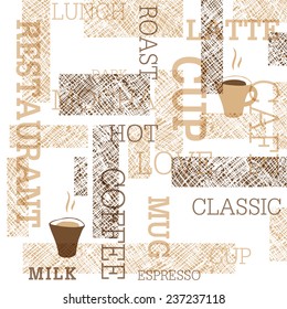 Coffee Themed Seamless Pattern