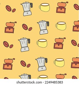 coffee themed vector set background