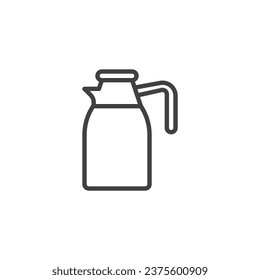 Coffee Thermos line icon. linear style sign for mobile concept and web design. Coffee pot outline vector icon. Symbol, logo illustration. Vector graphics