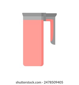 Ilustración vectorial de diseño plano con termo de café termo tazas, vaso y termo. Tazas de viaje de Vector para bebidas calientes, botellas de agua o frascos térmicos para llevar