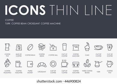 Coffee Thin Line Icons