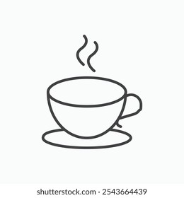 Kaffee dünne Linie Vektorsymbol.