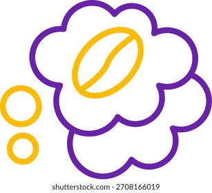 Coffee Thinking Line Zwei Farben Vektor Icon Design