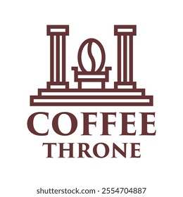 coffee throne flat minimalist logo design