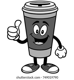 Coffee with Thumbs Up Illustration