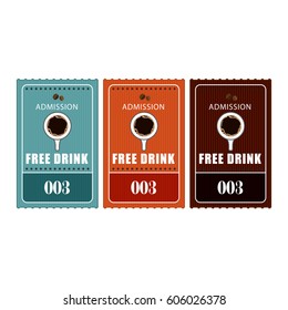 coffee ticket on white background vector