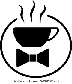 Coffee and tie with circle icon vector design