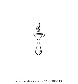 coffee and tie logo design, suitable for men who like coffee