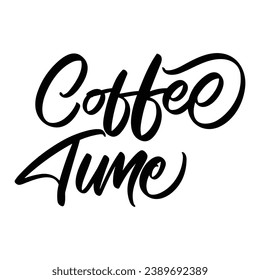 Grabado vectorial Coffee Time 1. Tipografía inspiradora.