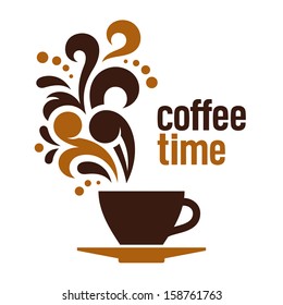 Coffee time, abstract vector illustration