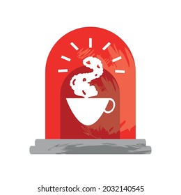 coffee time alert icon isolated