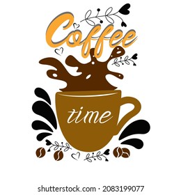 interrupción de café patrón diseño simple, corte de café patrón vector, genial para decoración de pared