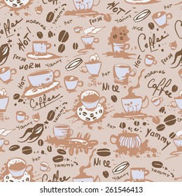 Coffee time background texture illustration for wallpaper and decoration. 