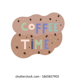 
Café, pancarta, eslogan. Grabación de vectores.