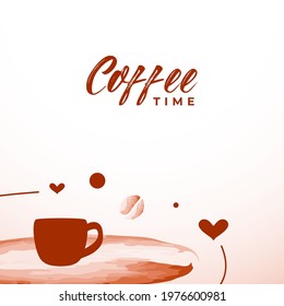 Coffee Time Banner Watercolor Design