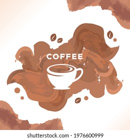Coffee Time Banner Watercolor Design
