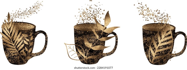 Coffee time. Coffee with coffee beans, coffee pot. 
