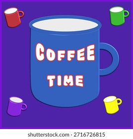 Hora del café, Taza de café azul, Pausa para el café
