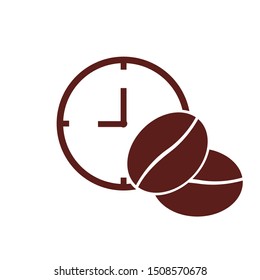 coffee time break concept design vector logo
