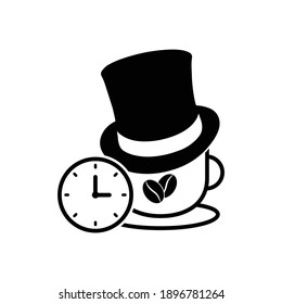 coffee time, time for break icon vector. time for coffee logo