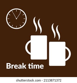 Coffee time, break time icon. Vector illustration