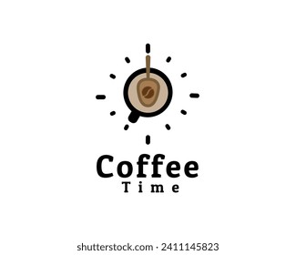 coffee time break logo icon symbol design template illustration inspiration