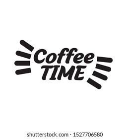 Coffee time, break typography, lettering isolated on white background EPS Vector