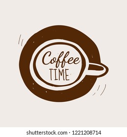 Coffee time cafe logo vector