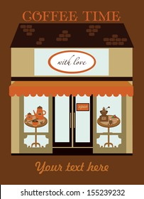 coffee time card design. vector illustration