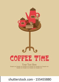 coffee time card design. vector illustration