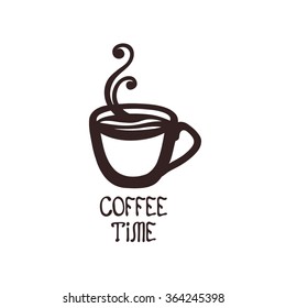 Coffee Time. Card. Label. Cover. 