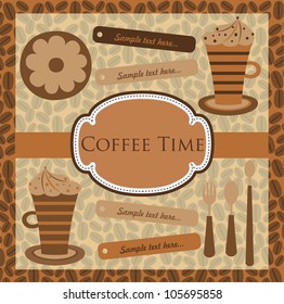 coffee time card. vector illustration
