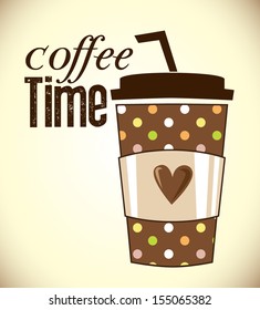 Coffee time with cardboard cup| Editable Illustration