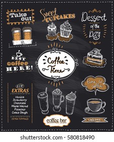 Chalkboard Coffee Desserts Menu List Designs Stock Vector (royalty Free 