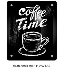 coffee time, chalkboard menu, doodle