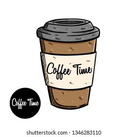 Coffee time concept design with coffee cup illustration