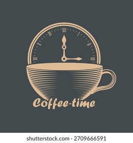 Plantilla de diseño de concepto de tiempo de café. Ilustración vectorial