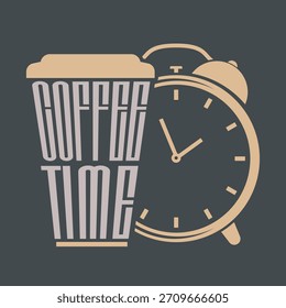 Plantilla de diseño de concepto de tiempo de café. Ilustración vectorial
