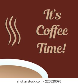 it's coffee time. concept of hot drink and friendly or love conversation. trendy modern eps10 vector illustration
