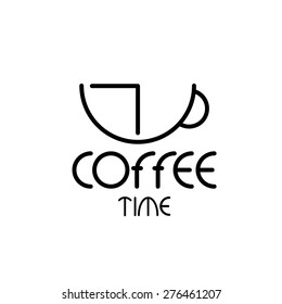 coffee time concept vector design template