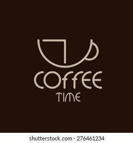 coffee time concept vector design template