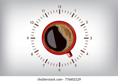 COFFEE TIME CONCEPT. VECTOR EPS
