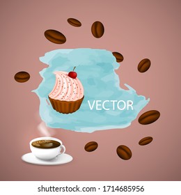 Coffee time, a cup of coffee for breakfast and a break.