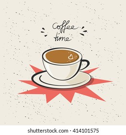 coffee time, coffee cup with heart