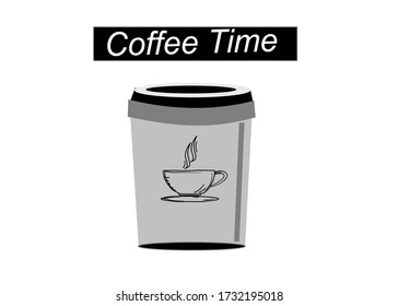 Coffee Time with Coffee cup take home isolated on white background.